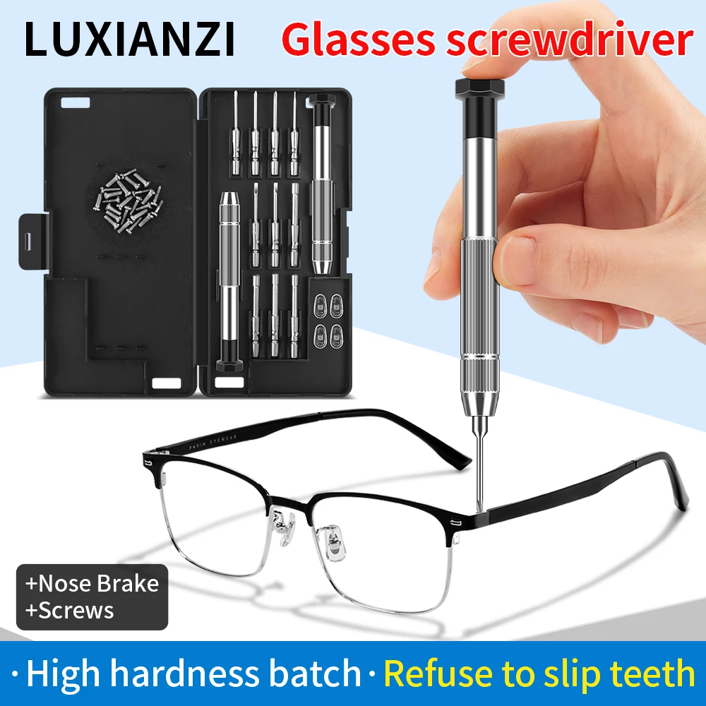 LUXIANZI 10pcs/set Glasses Screwdriver For Phone Eyeglass Watch Hand Repair Kit with Storage Box Precision Screwdriver Tools