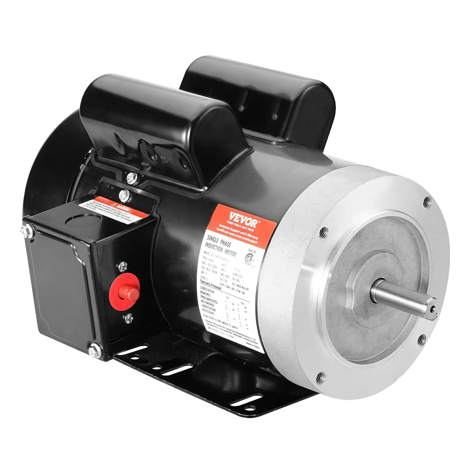 2HP Electric Motor 1725 RPM, AC 115V/230V, 56C Frame, Air Compressor Motor Single Phase, 5/8