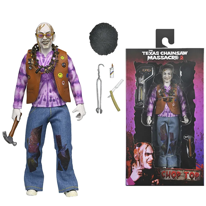 NECA 14946 Техасская резня бензопилы 2 - Chop Top 8 дюймов, тканевая фигурка, украшение для экшн-куклы, подарочная коллекция, оригинальная модель