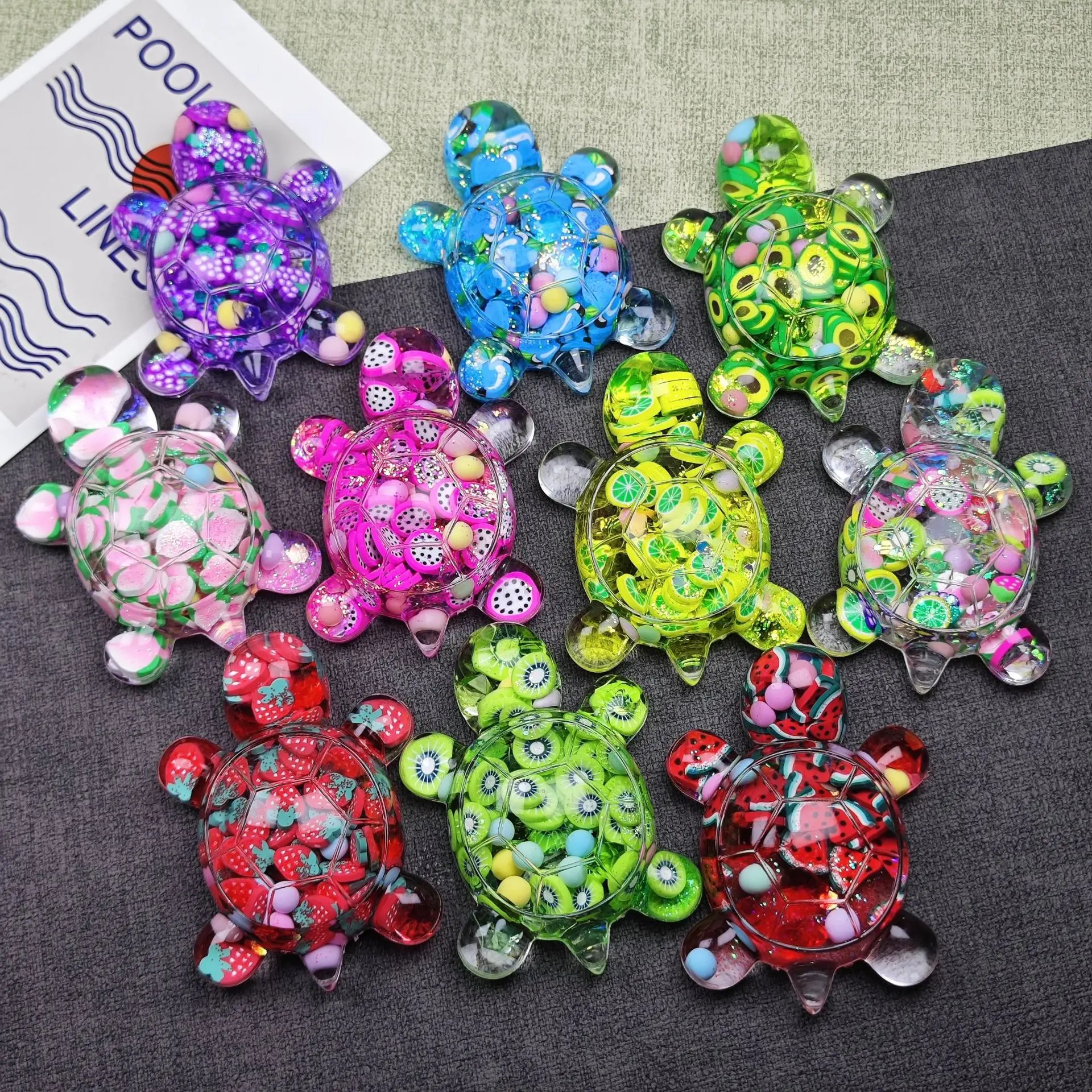 Color Fruit Luminous Turtle Create Christmas Ornaments Glow in the Dark Miniature Turtle Micro Landscape Kid Toy Home Decor Gift