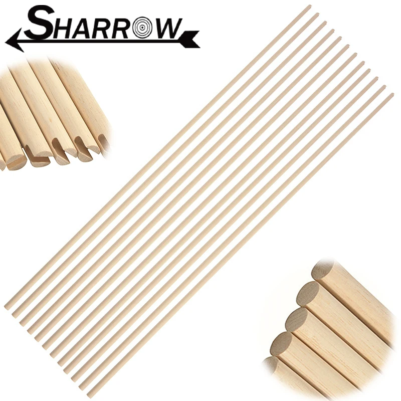 6/12pcs Archery Wood Arrow Shaft 8/8.5/9mm Diameter 80cm White Wood Arrow Shaft for Outdoor Hunting Shooting Target Accessories