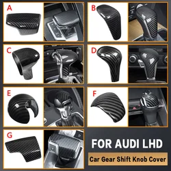 1pcs For Audi A4 A5 B9 S4 S5 A6 A7 S6 S7 A3 S3 Q3 A8 RS Q8 RS6 RS7 Car Gear Shift Knob Covers Stickers Carbon Fiber Accessories