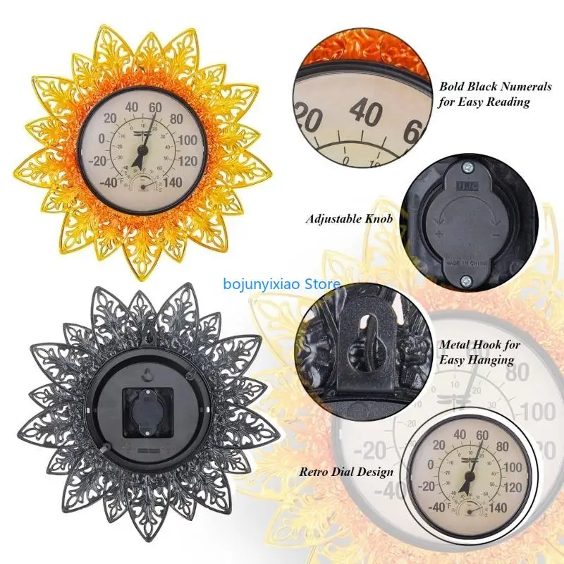 

900B Eye Catching Sun Shaped Thermometer Durable Outdoor Wall Temperature Measurement