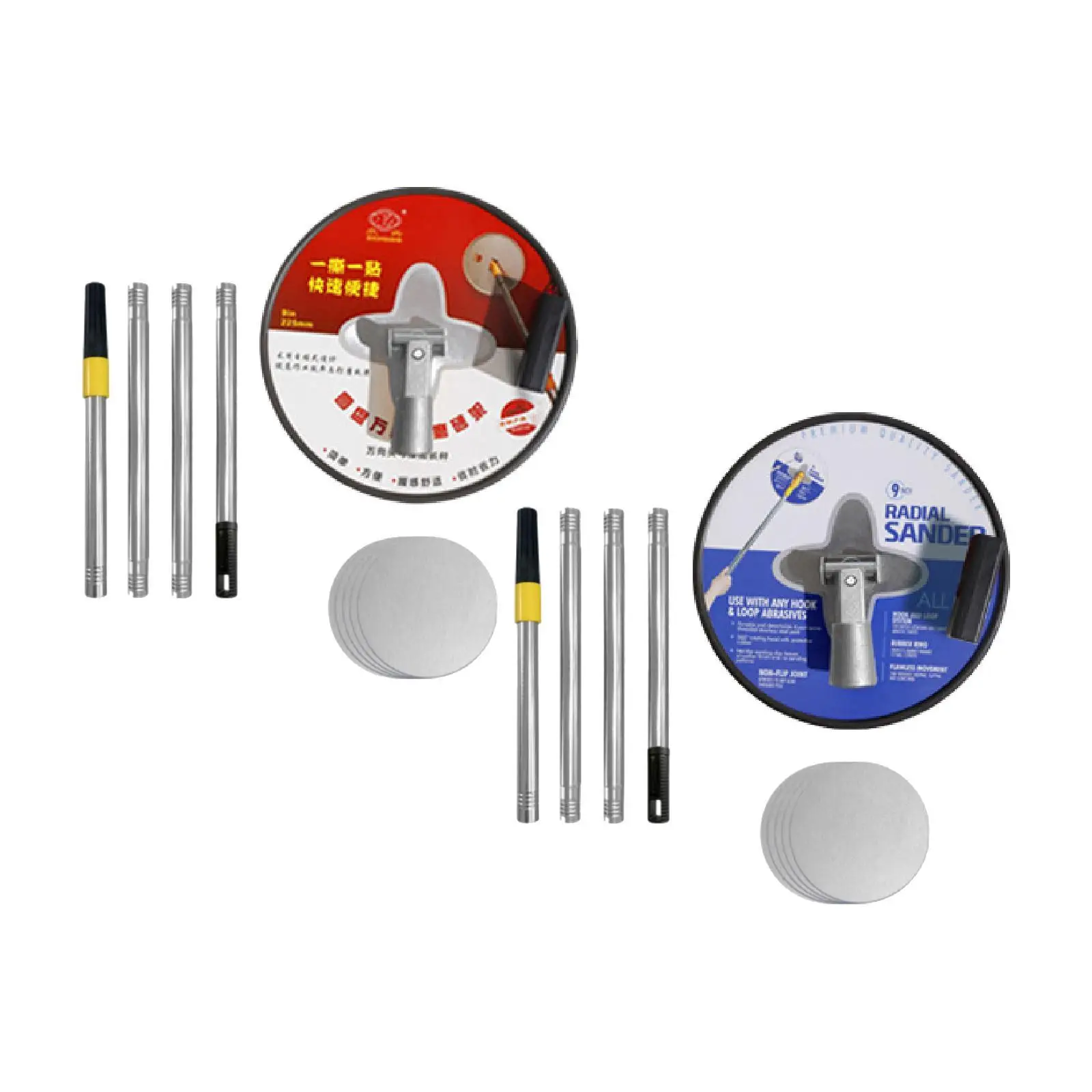 Drywall Sander Round 360 Degree Rotatable Head 5Pcs Sandpapers for Dry Wall