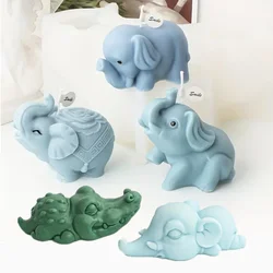 3D Cartoon Crocodile Elephant Silicone Mold Animal Candle Soap Resin Cute Crocodile Animal Aroma Soap Plaster Resin Decor