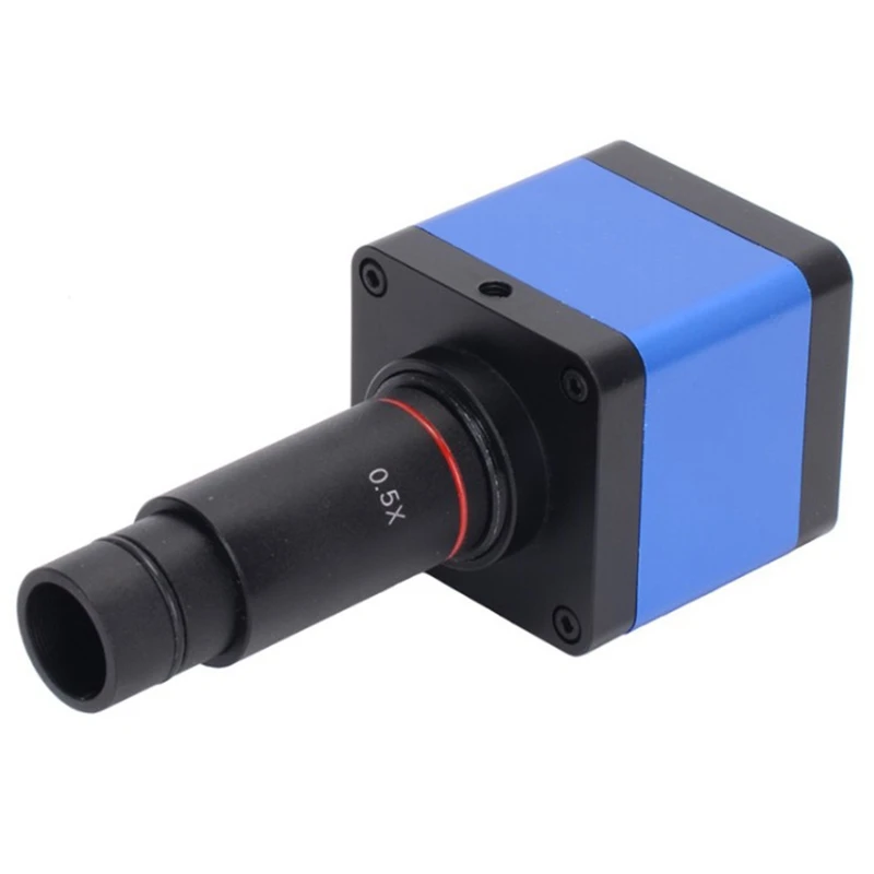 Adaptador de microscopio de montaje en C, lente de reducción de ocular electrónico de 23,2mm, lente de relé de microscopio 0.5X para cámara CCD