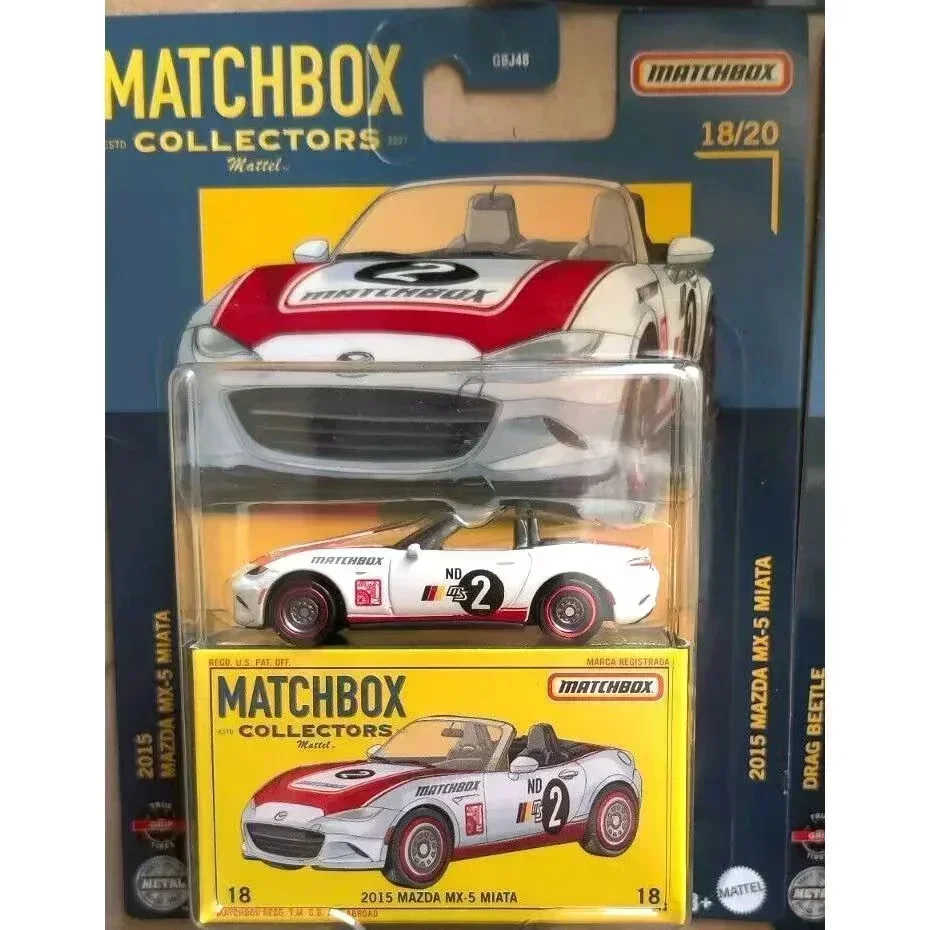 Matchbox-Coche de coleccionistas Original para niños, juguete fundido a presión 1:64 Voiture Drag Beetle Mazda MX-5 Plymouth Savoy Dodge, regalo