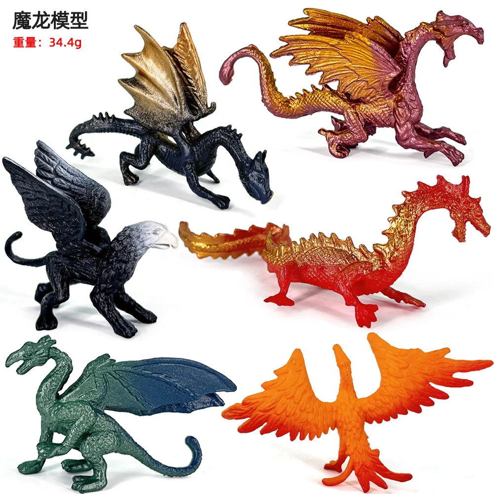 Flying Magic Dragon Phoenix Monsters Chinese Dinosaurs Animal Toy Action Figures Model PVC Collection Decoration Kids X-mas Gift