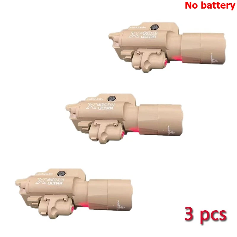 Taktische 2-in-1 X400U Taschenlampe mit Laserpointer, Hochleistungs-20-mm-Schiene für Spielzeug-Airsoft-Waffen, Jagd, Schießen, CS-Spielzubehör