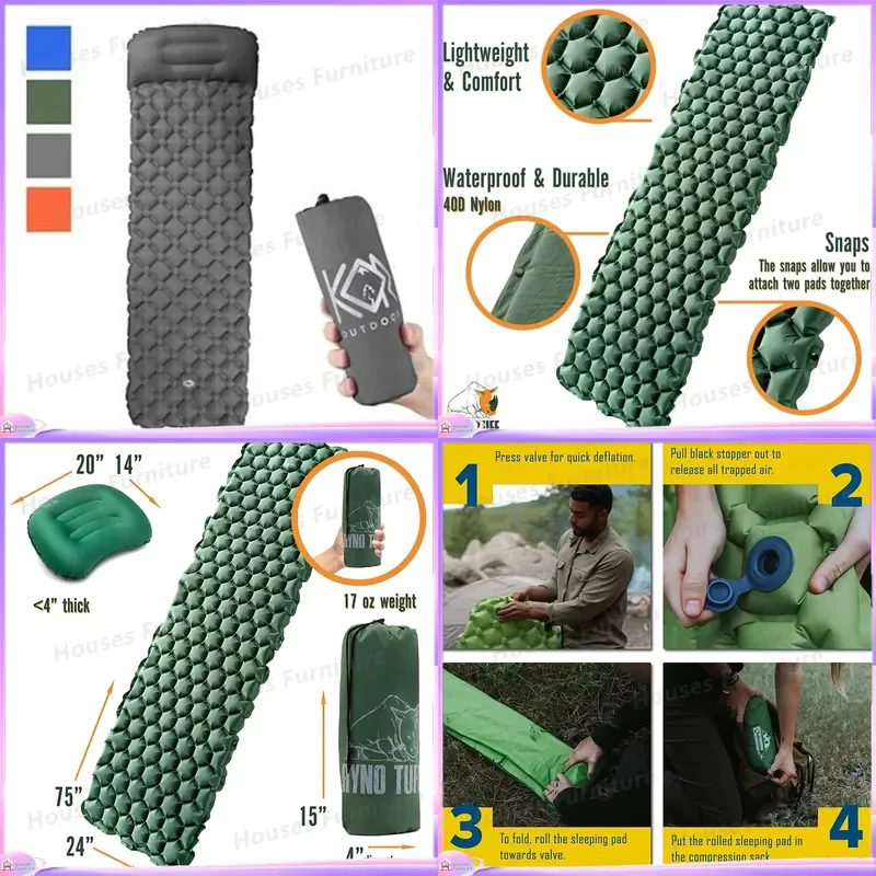 Ultralight Inflatable Camping Pillow Outdoor Hiking Sleeping Air Cushion Portable Travel Neck Support Pad Compact Insulation