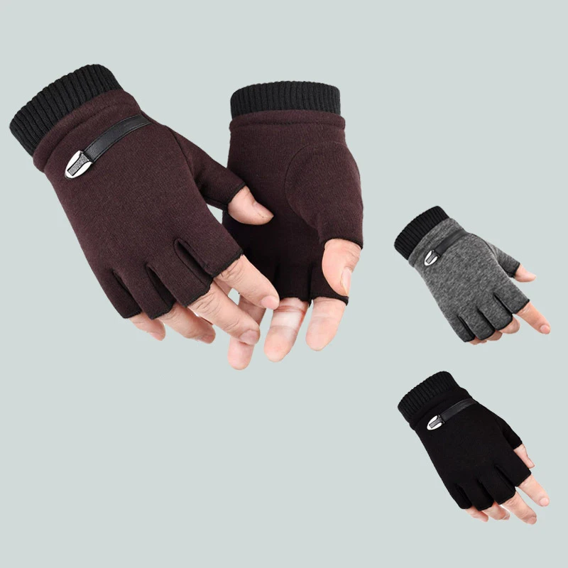 

New Fashion Grace Men's Gloves Women Winter Vintage Warm Windproof Touch Screen Write Driving Fingerless Glove Mittens Wholesale