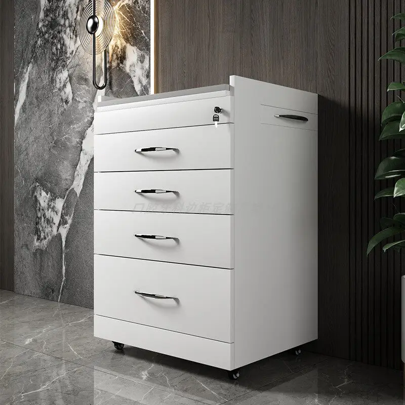 Dental mobile side cabinet Dental medical clinic special wooden cabinet special storage workbench Beauty salon trolley