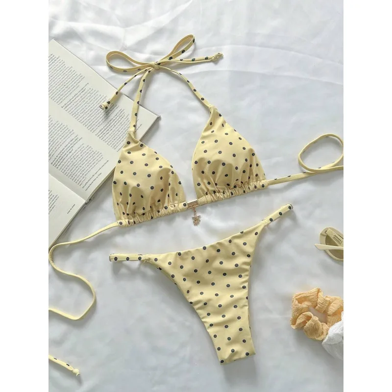 2026 Bikini de lunares Bikin Sexy Correa Split Set Traje de baño Mujer