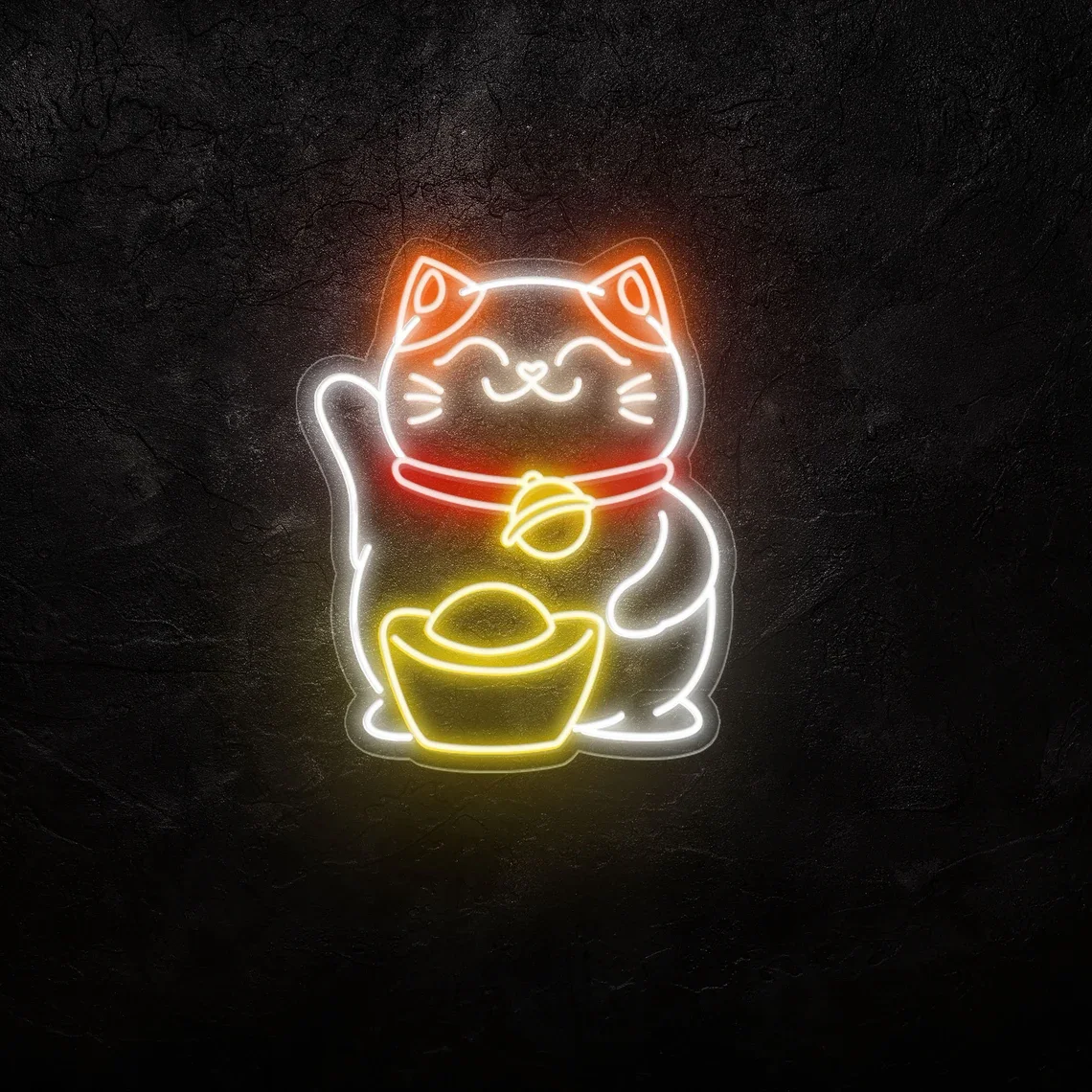 

Lucky Cat LED Lights Japanese Anime Home Wall Decor Bar Cafe Restaurant Store Company Aesthetics Neon Fortune Cat Signs