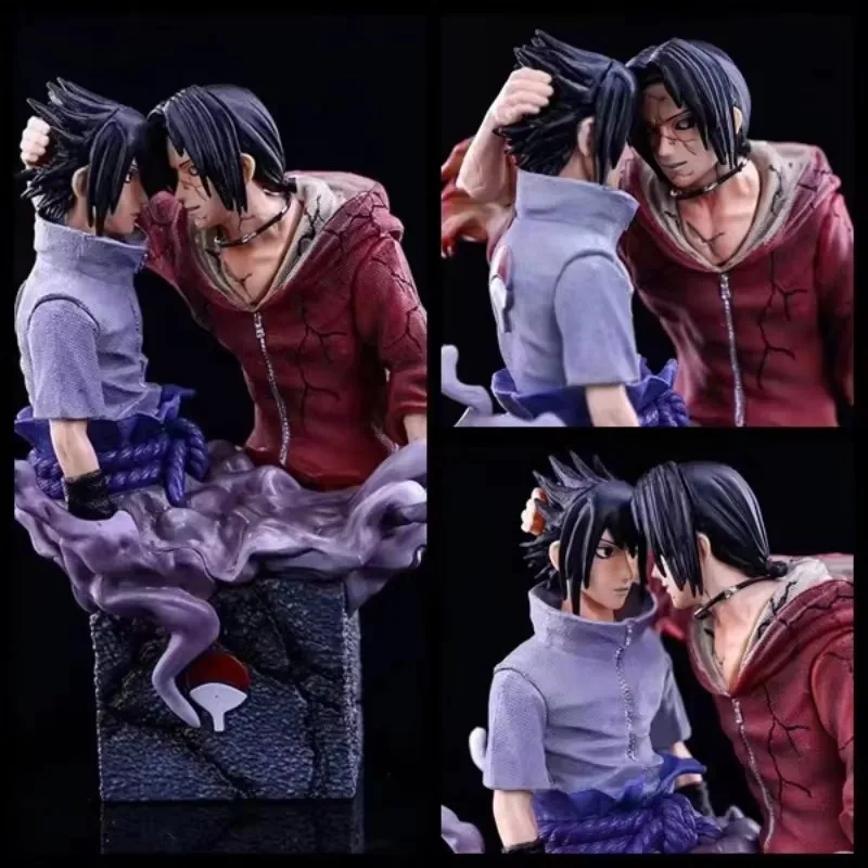 18cm Anime Naruto Figure Naruto Uchiha Sasuke Itachi Brothers Bust Figurine Statue Model PVC Desktop Collection Action Figure To view 6
