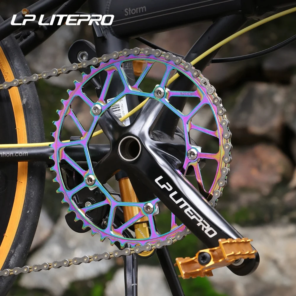 LITEPRO Bicycle Round Disk 130BCD Five Holes Bicycle Disk Narrow and Wide Teeth Disk Suitable for 130 Bcd Five-Claw Crank