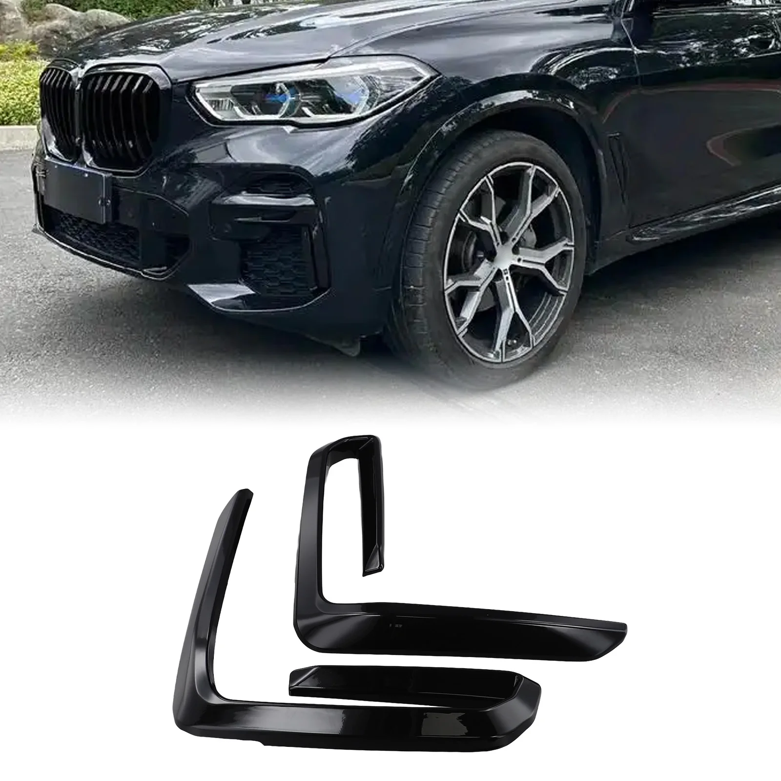 Glossy Black Fog Cover G05 Fog Light Trim For Car Exterior Decoration High Universality Fitment Manual Measurement
