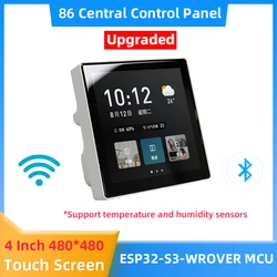 ESP32-S3 Development board 4 Inch IPS Touch Screen WiFi BT RS485 Temperature Humidity Sensor with 86 Box Center Control Panel