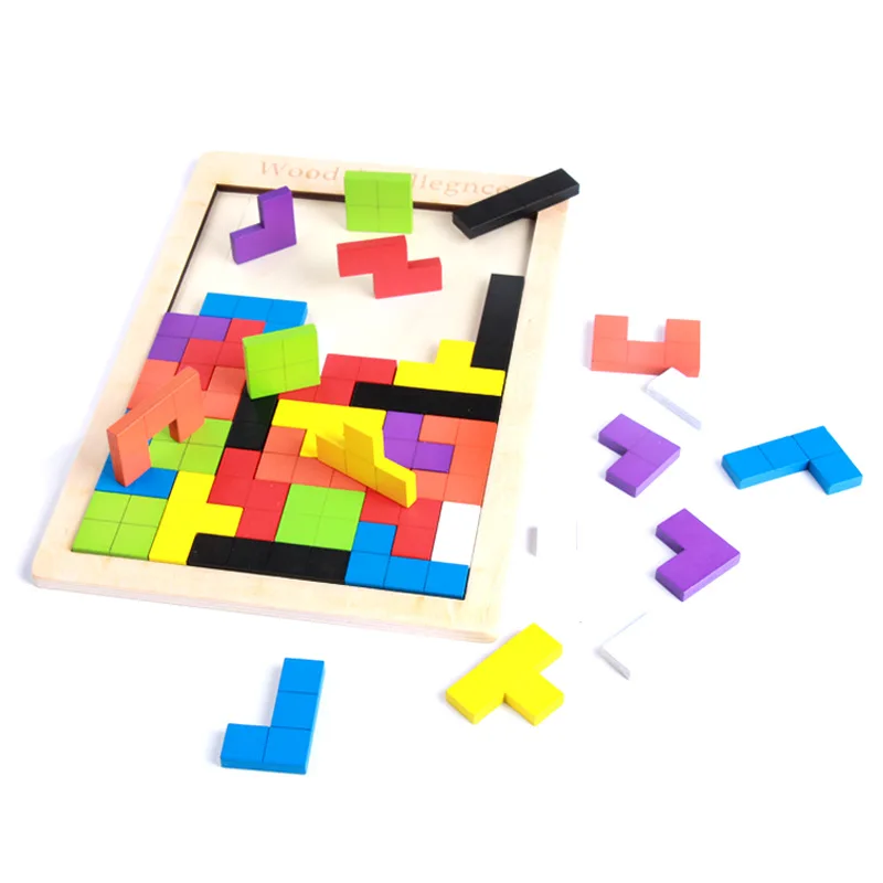 

Children's educational Tetris, early childhood wooden toys, baby geometric puzzle puzzle building block fun toys