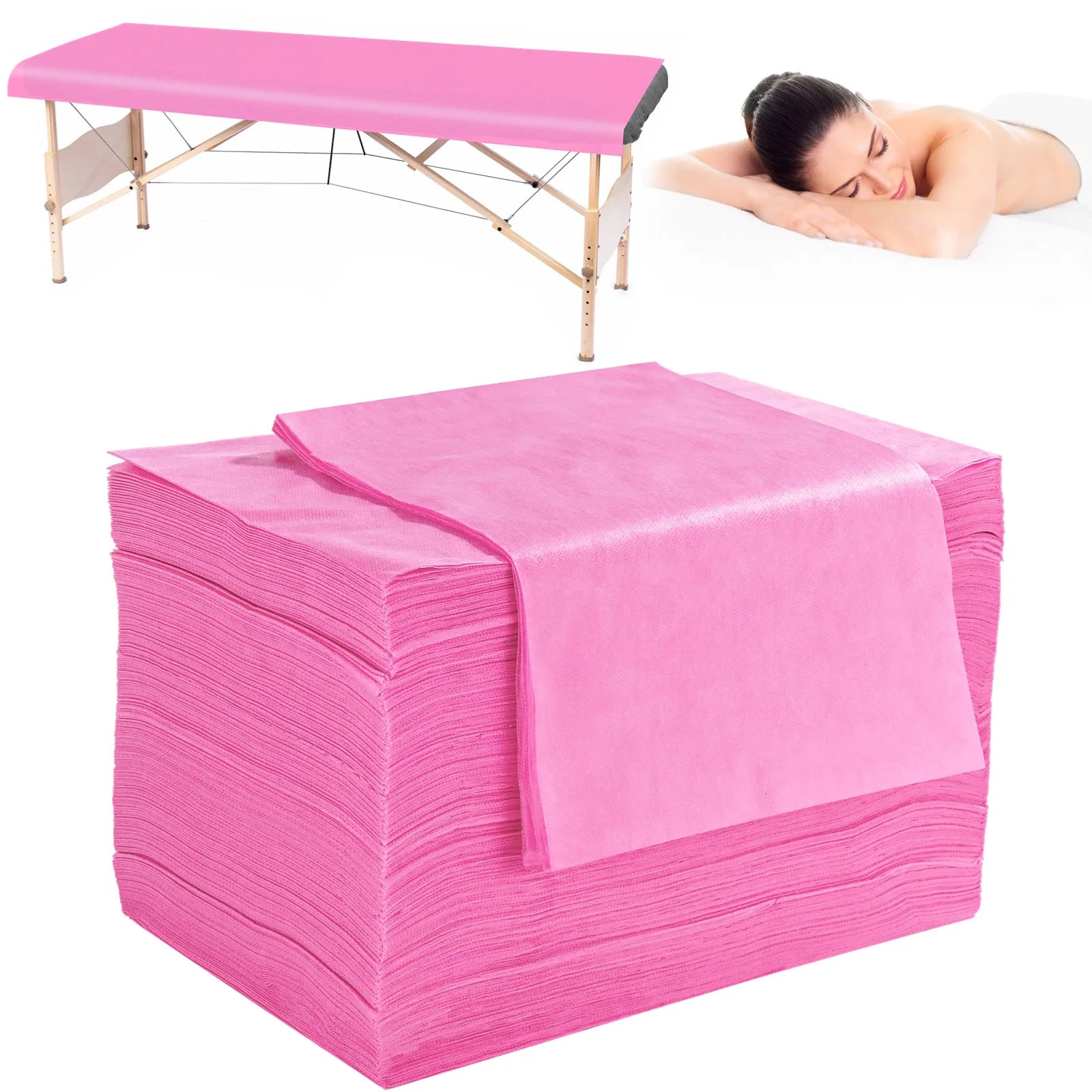 100Pcs Disposable Massage Table Sheets Massage Bed Covers Breathable Non-Woven Fabric Tattoo Bed Sheets Single Use Hygiene Sheet