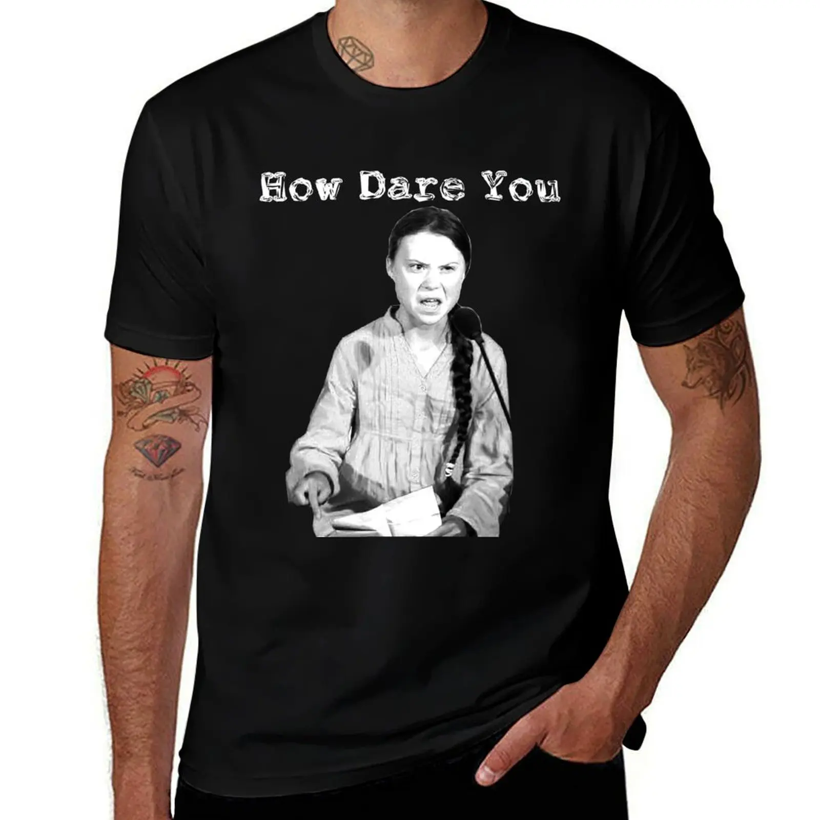 

Greta Thunberg How Dare You T-Shirt cotton graphic tees Clothing anime figures luxury clothes men