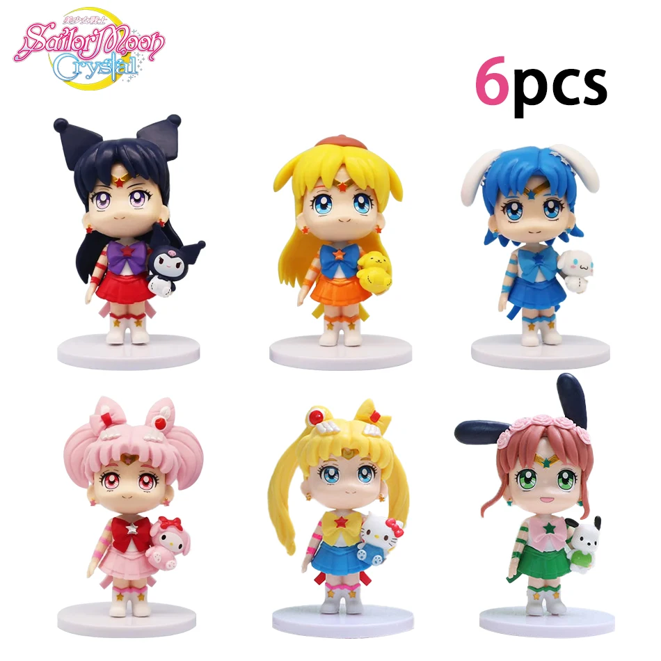 تمثال أنيمي بحار القمر نسخة Q Kawaii بحار المريخ المشتري ميركوري فينوس تمثال دي أكيا جمع دي PVC موديل muñeca d