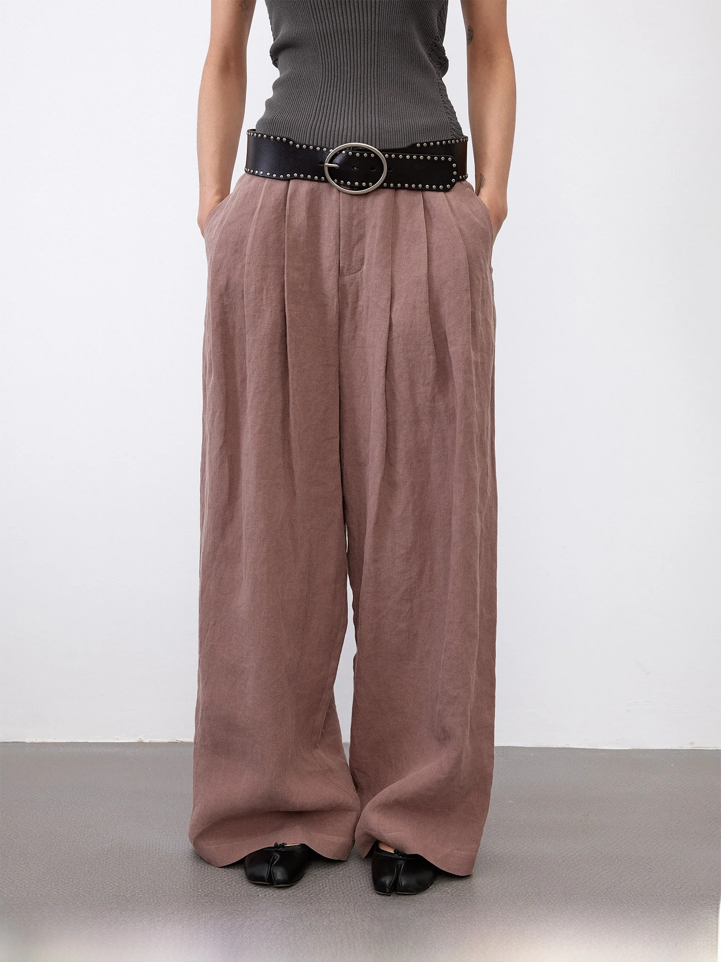 

Брюки повседневные Haax с эффектом мятой ткани, свободного кроя, прямые, для города, простой дизайн, с множеством складок, повседневные брюки