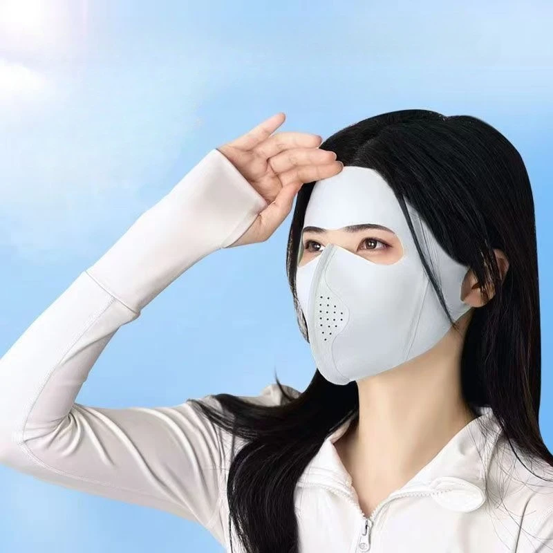 

Солнцезащитная маска Gini с гиалуроновой кислотой для лица с полным покрытием лица, дышащая тонкая солнцезащитная маска из ледяного шелка, защита от ультрафиолета