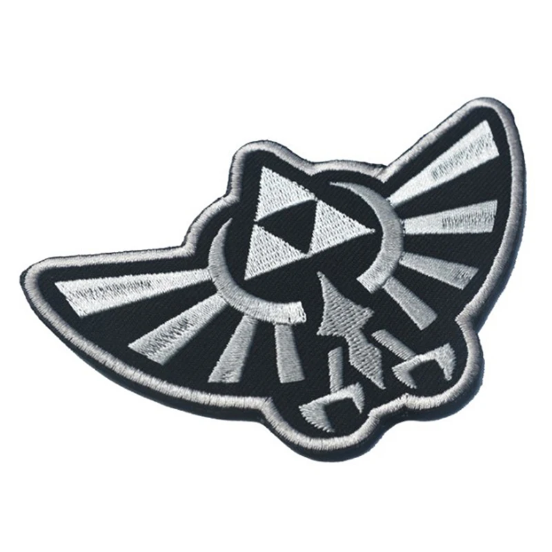 1Pc Borduurwerk Doek Sticker Zelda Legends Vleugels Armbanden Koninklijke Embleem Logo Tactische Militaire Badge Kleding Stof Goud Zilver
