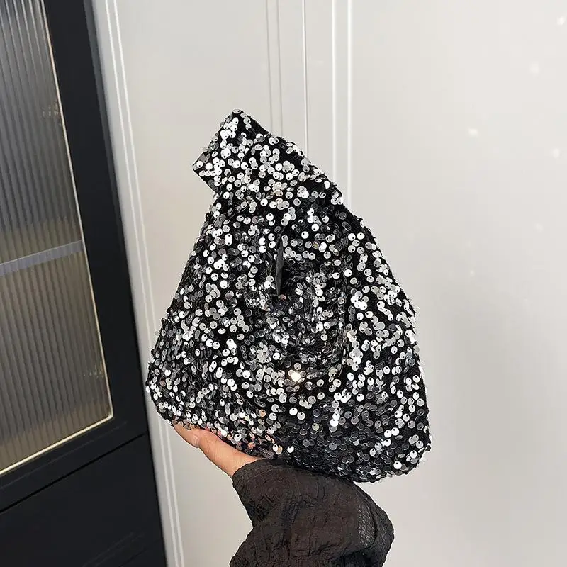 

Women’s Blingbling Starry Sky Fashion Handbag with Artistic Knot Storage Bag for Weekend Trips