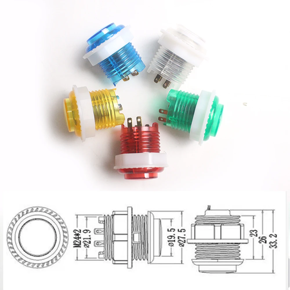 Arcade Button 30mm Full Color 5V Illuminated Push Button Built-in Switch For DIY Arcade Game Console Mame Jamma Raspberry Pi