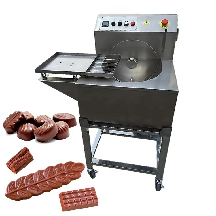 Small Commercial Cocoa Processing Spread White and Dark Chocolate Making Production Melt Machine Chocolate Tempering Machine