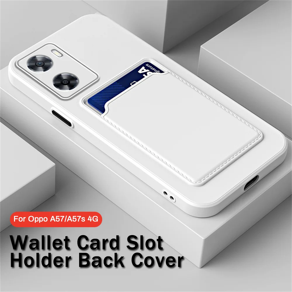 Candy Silicone Soft Card Slot Wallet Holder Case For Oppo A57s A57 A 57s 57 s 4G 57A 2023 CPH2385 6.7