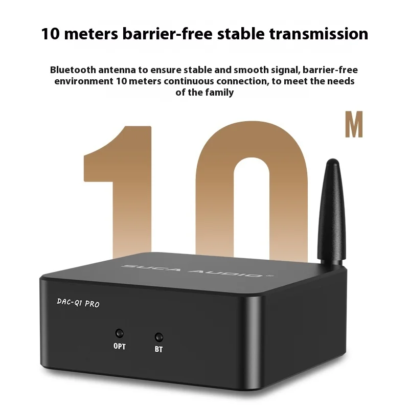 SUCA AUDIO DAC-Q1-PRO Imported Bluetooth 5.1 Receiver LDAC Lossless Transmission Optical Fiber Mini DAC Decoder 9018