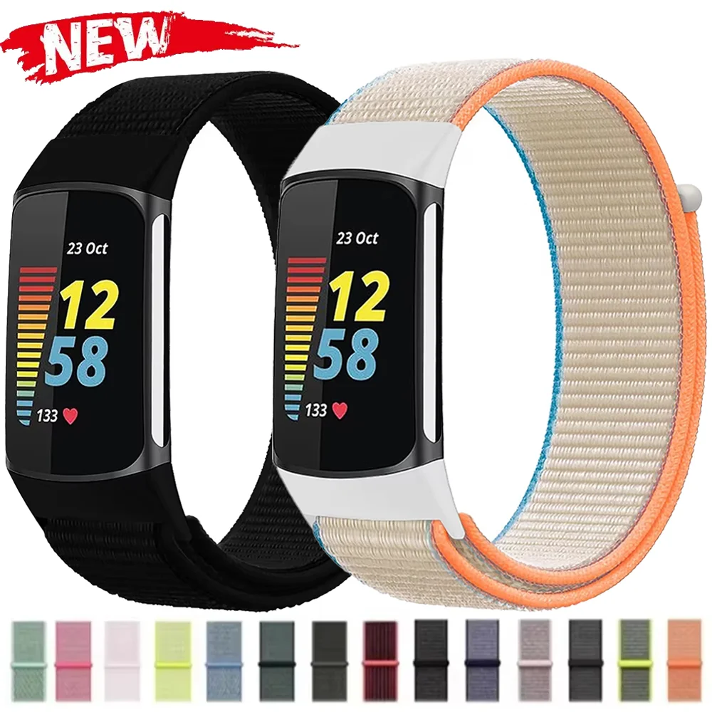 Nylon Braided Loop Strap For Fitbit Charge 6/5 SmartWatch Sports Breathable Comfortable Bracelet For Fitbit Charge 6/5 Wristband