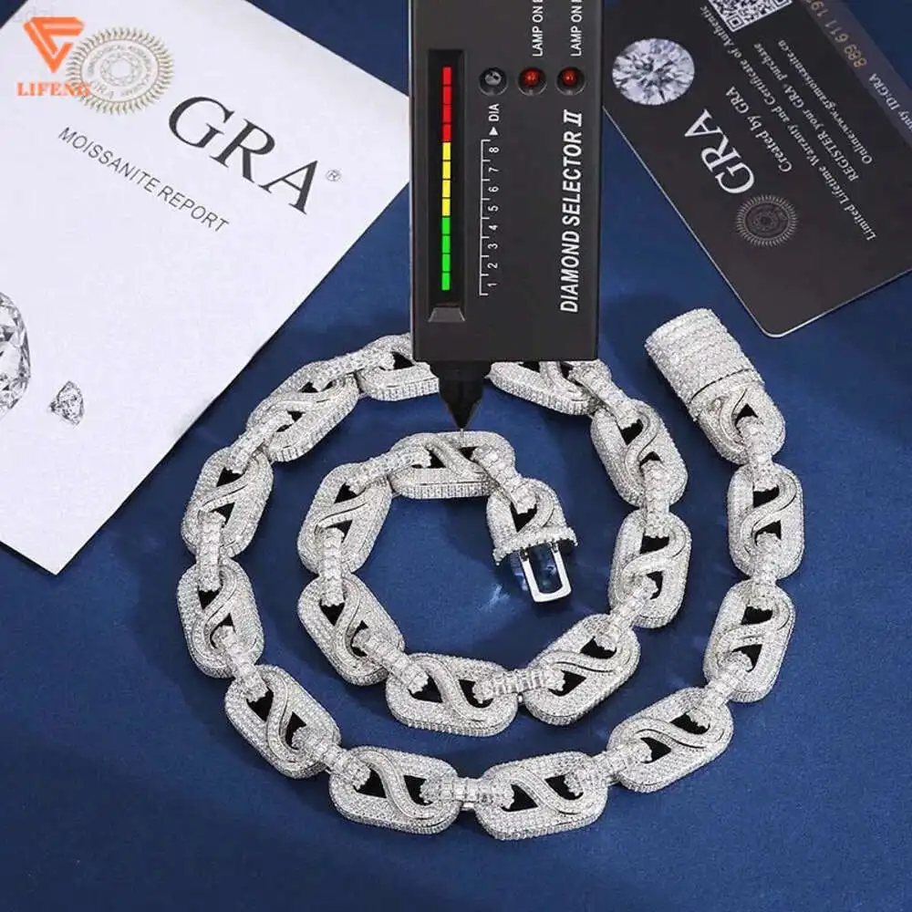 

Алмазный тестер ювелирных изделий в стиле хип-хоп, под заказ, Свинья нос, S925 серебро, Муассанит Майами, кубинская цепь, ожерелье