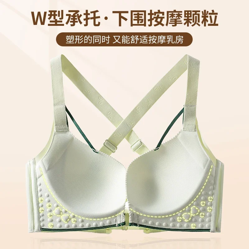 Women's Full Figure Wire Free Smooth Plus Size Bra Minimizer Bra Front Buckle Underwear 36-52CDE Plus Size No Wire Rims Bras