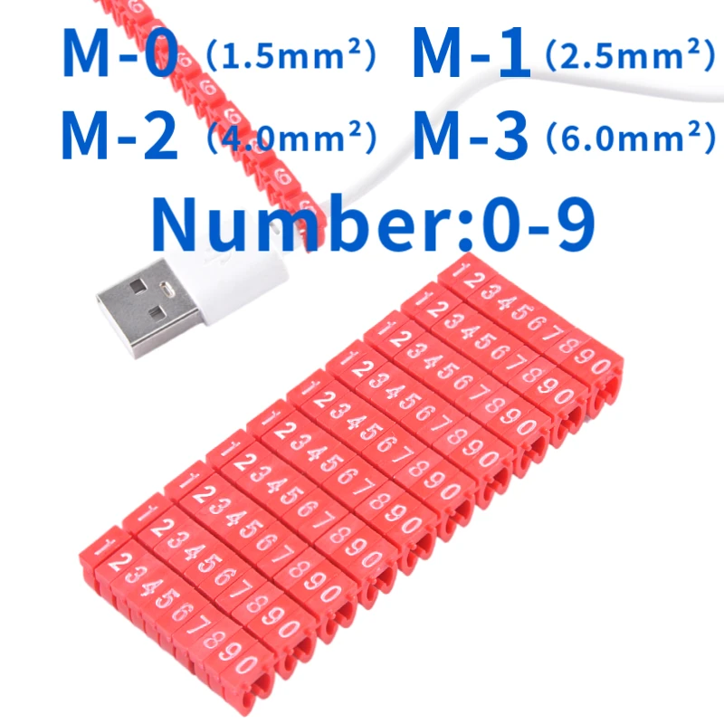 

100/150 Pcs Cable Red colour C-Type Marker Number Tag Label For 2-10mm Wire Marker Tag Label Network Cable for Cat5e