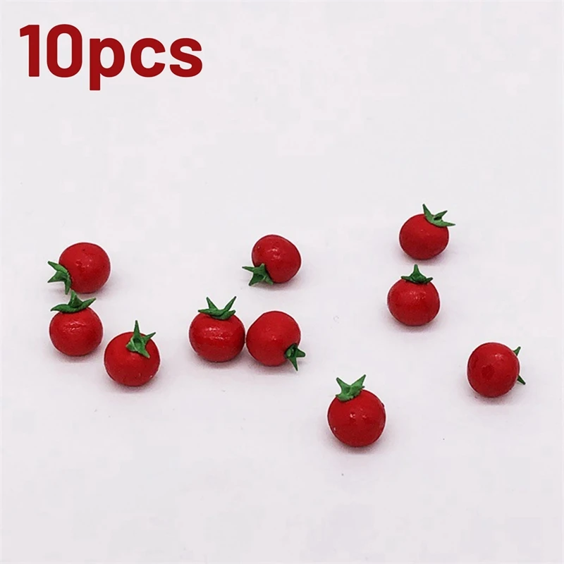 10Pcs Clay 1:12 Scale Dollhouse Fruit Food Vegetables Dollhouse Miniature Tomato Dollhouse For Doll Kitchen Toys