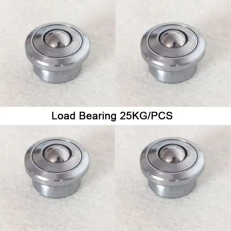 10PCS Metal Precision Conveying Transfer Unit Ball Bearing Conveyor Rollers Casters Universal Bull's Eye Wheels Loading 25KG/PCS