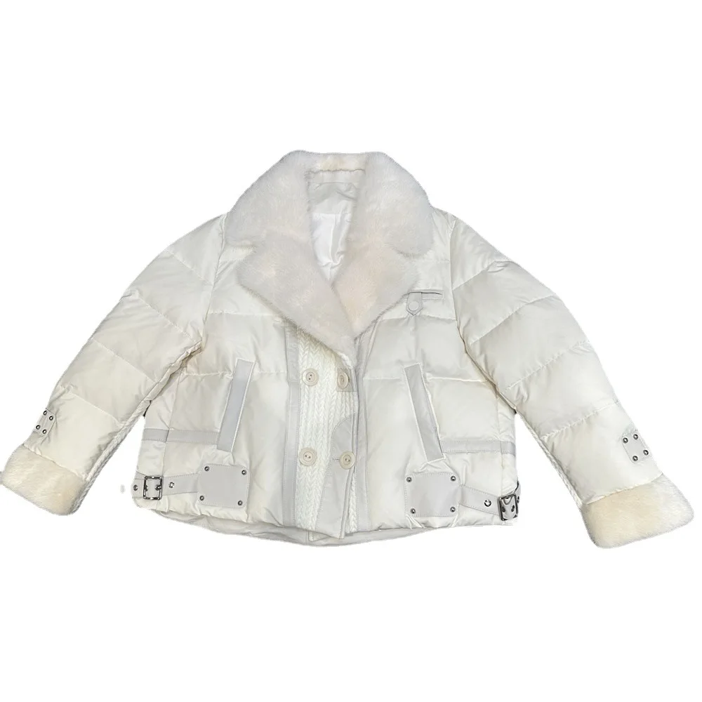 

2025 Women's Clothing Fashion spliced fur short jacketAutumn Winter New 1103