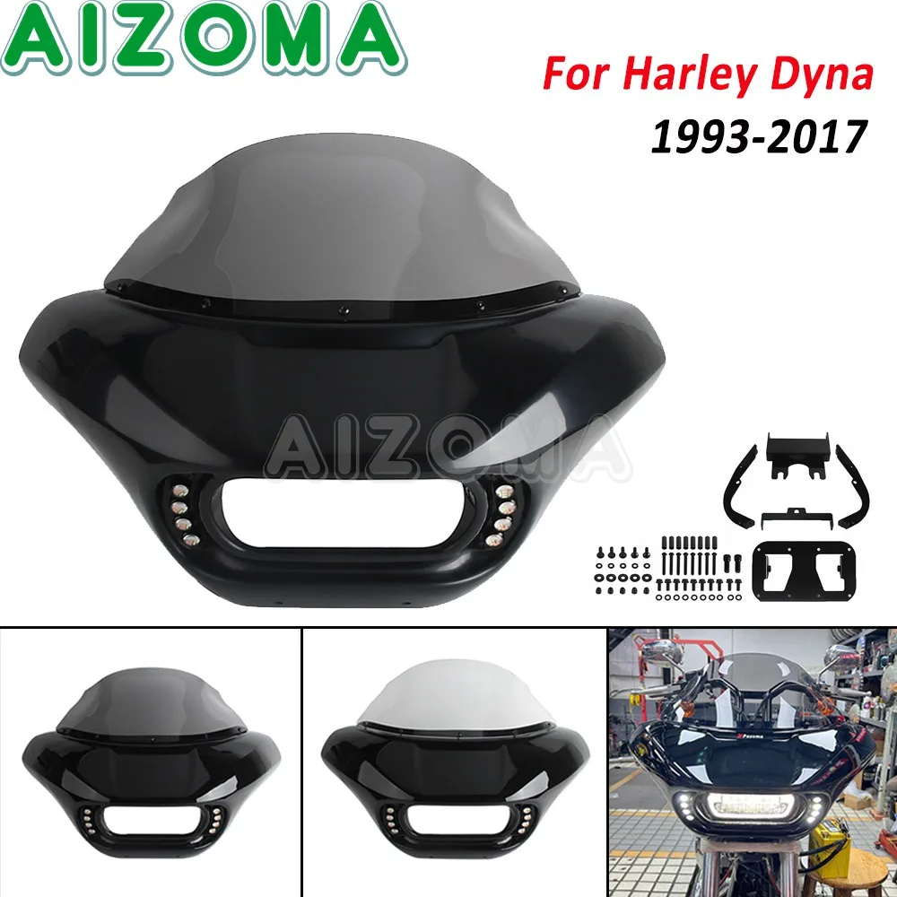 

9-дюймовый ветрозащитный экран для мотоциклетной фары Harley Dyna Wide Glide FXDWG с кронштейном для крепления фары и монтажным комплектом