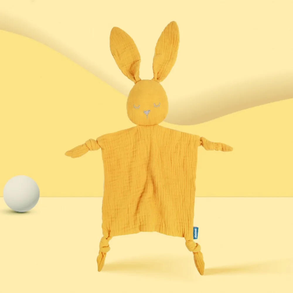 

Soft Baby Cotton Gauze Blanket Rabbit Ears Sensory Toy Soothe Appease Towel Cute Doll Cartoon Newborn Sleeping Blanket