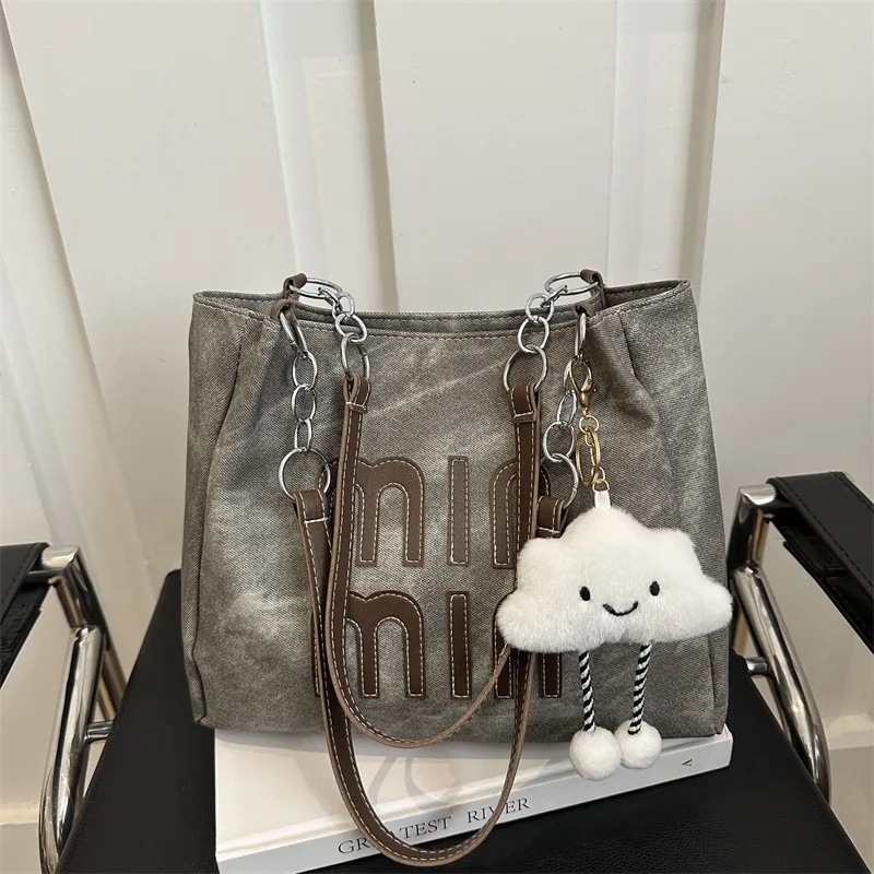 Letter large capacity shoulder bag versatile casual premium tote bag