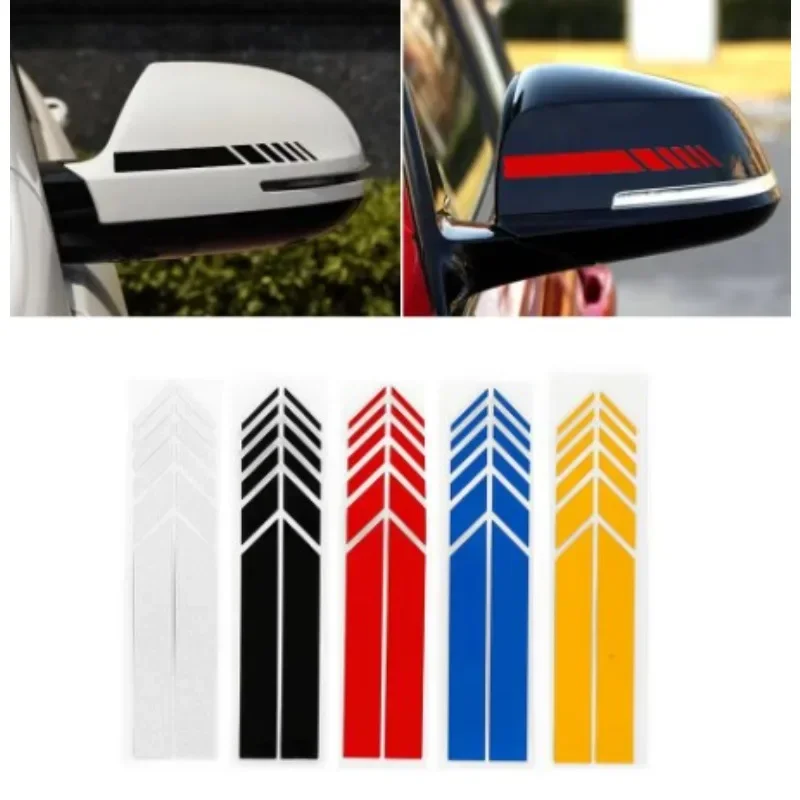 2pcs Car Stickers Rear View Mirror Stickers Styling PET Sticker Rearview Mirror Side Decal Stripe Car Accessries