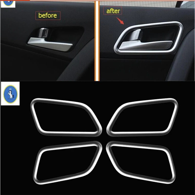 

Inner Car Door Pull Doorknob Handle Catch Bowl Decor Cover Trim Fit For Hyundai Creta IX25 2015 - 2017 Interior Accessories