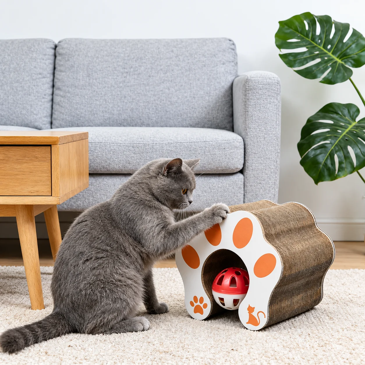 Faltbarer Akkordeon-Katzenkratzbaum, magnetische Kratzmatte für Haustiere, Kratzspielzeug für Kätzchen, geeignet für Katzen im Innenbereich.