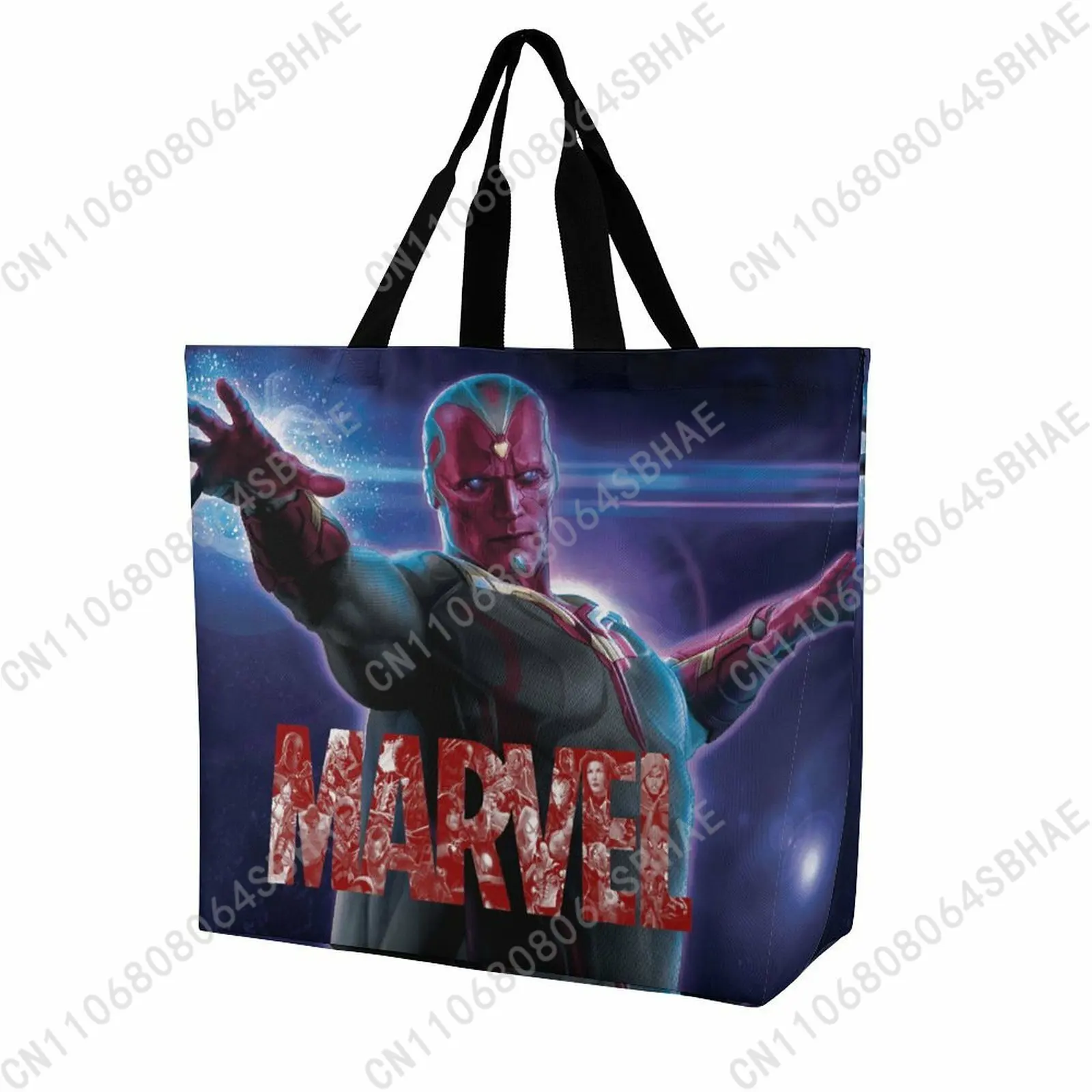 Bolso de mano de gran capacidad Marvel Vision, bolsas de compras para mujer, bolso de compras reutilizable, uso diario, regalo, Cosplay personalizado