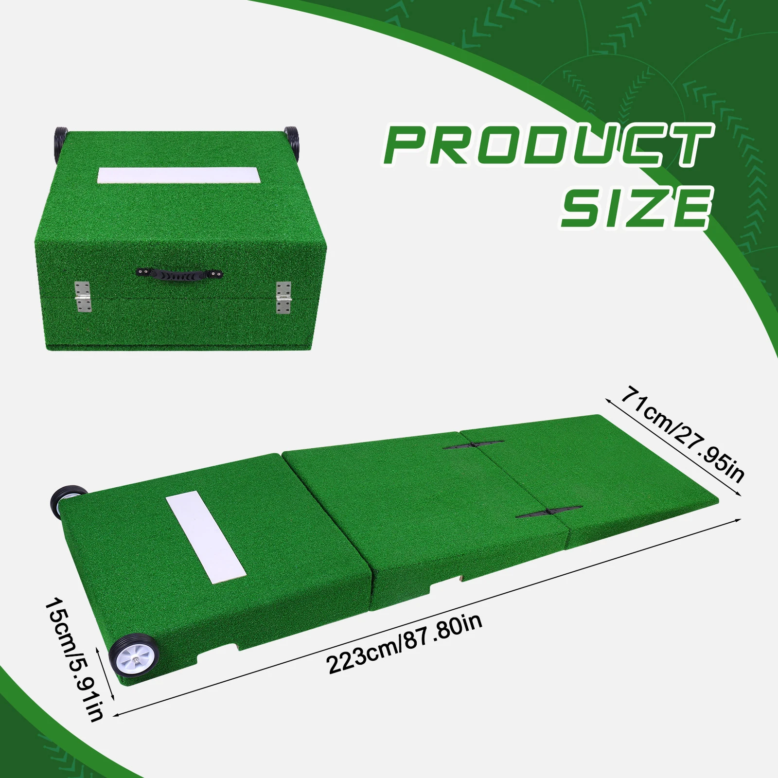 88x28x6 Inch Foldable Pitching Mound with Carry Handle Baseball Pitchers Mound Baseball Pitching Training Equipment view 6