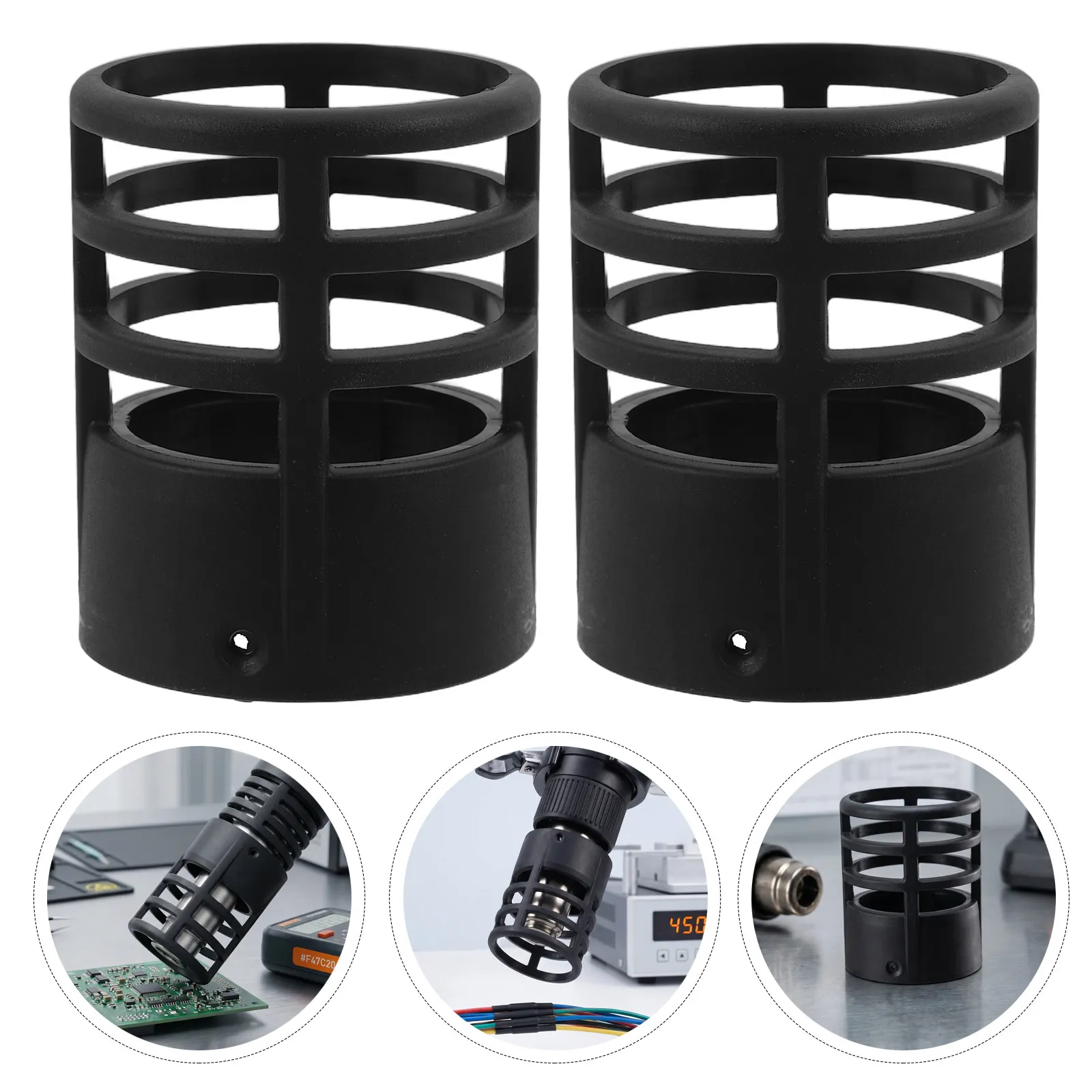 2Pcs Heat Gun Nozzle Guard Heat Resistant Shield Hot Air Nozzle Protector for Paint Stripping Electronics Repair Industrial Use